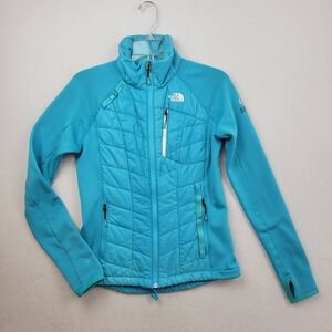 North Face Women Summit Series Primaloft Jacket Size Small Recco Tech Teal Blue